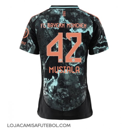 Camisa de Futebol Bayern Munich Jamal Musiala #42 Equipamento Secundário Mulheres 2024-25 Manga Curta